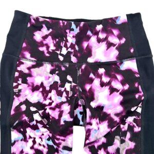 Title: Ideology Women's XS Purple Tie-Dye Print Leggings Mesh Inserts Activewear